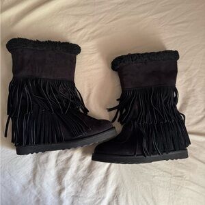 Madden Girl black fringe boots